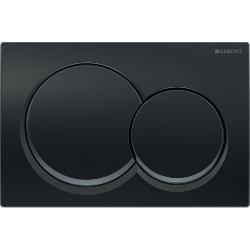 Geberit Alpha01 Round Dual Flush Plate - Black Chrome 115.035.QC.1