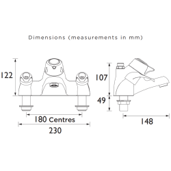Bristan Java Bath Filler with Thermostatic Shower J THBSMVO C