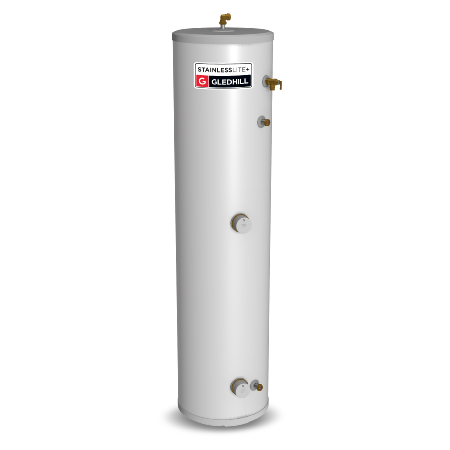 Gledhill StainlessLite Plus Direct Unvented 210L Slim Cylinder PLUDR210SL