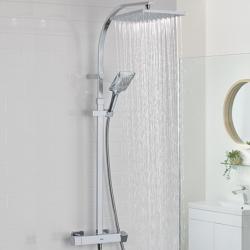 Bristan Qubo Thermostatic Bar Shower with Rigid Riser QB SHXDIVCTFF C