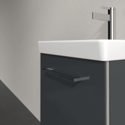 Villeroy & Boch Avento Crystal Grey 450mm Wall Hung 1 Door Washbasin and Vanity Unit SAVE17B101