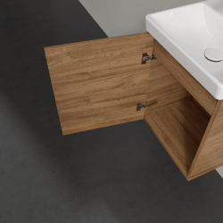 Villeroy & Boch Avento Oak Kansas 450mm Wall Hung 1 Door Washbasin and Vanity Unit SAVE17RH01