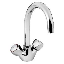 Bristan Club Chrome Plated Monobloc Sink Mixer with Metal Heads VAC2 SNK C MT