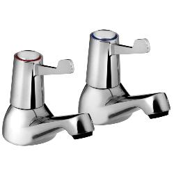 Bristan Lever Basin Taps with Ceramic Disc Valves Chrome Plated VAL2 1/2 C CD