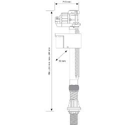 SIAMP 99T Telescopic B Inlet Valve with 1/2" Plastic Tail 30998010