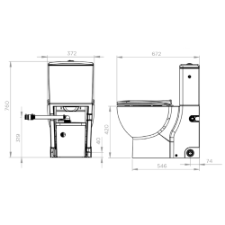 Saniflo Saniflush Ceramic Toilet, Cistern & Macerator 1089
