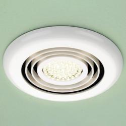 HIB Cyclone White Wet Room Inline Fan with LED Lights - Warm White 33800: