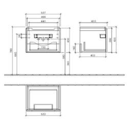 Villeroy & Boch Subway 2.0 Wall Hung Vanity Unit with 1 Drawer 537 x 420mm Arizona Oak A68610VH