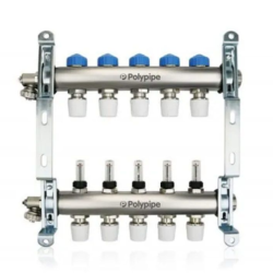 Polypipe 15mm Stainless Steel 5 Port - Push-Fit Manifold PB12755