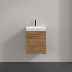 Villeroy & Boch Avento Oak Kansas 450mm Wall Hung 1 Door Washbasin and Vanity Unit SAVE17RH01