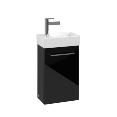 Villeroy & Boch Avento 340 RH Door Cloakroom Vanity Unit With RH Basin Crystal Black SAVE34B301