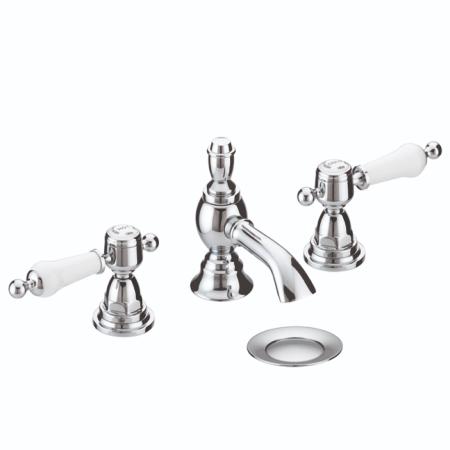 Heritage Glastonbury 3TH Basin Mixer Chrome TGRC06