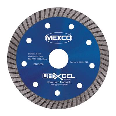 Mexco 115mm Ultra Hard Materials Diamond Blade - XCEL Grade UHXCEL11522