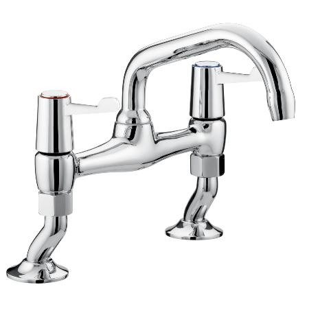 Bristan Lever Pillar Bridge Sink Mixer with Ceramic Disc Valves Chrome Plated VAL2 PSNK C CD