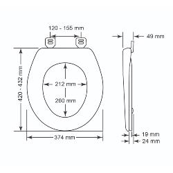 Bemis York Thermoplast Ultra-Fix Toilet Seat White 108070000