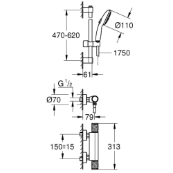 Grohe Grohtherm 1000 Performance Thermostatic Shower Mixer 34834001