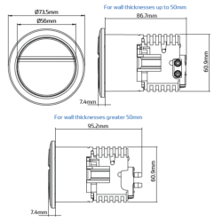 Thomas Dudley Geo Dualflush Pushbutton Chrome 73.5mm 372873