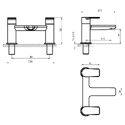Francis Pegler Cardona Bath Filler Chrome 4K6076