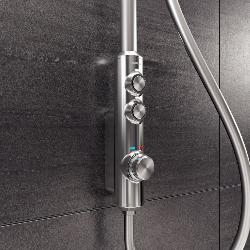 Aqualisa iSystem Smart Divert Exposed Shower with Adjustable and Ceiling Fix Heads - Gravity Pumped