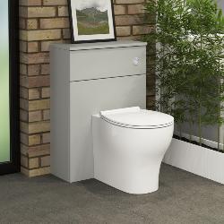 Newland 600mm WC Unit Including Worktop (No Cistern) Pearl Grey