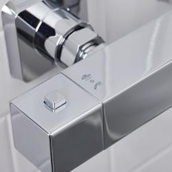 Bristan Qubo Thermostatic Bar Shower with Rigid Riser QB SHXDIVCTFF C