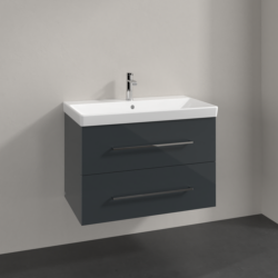 Villeroy & Boch Avento Crystal Grey 800mm Wall Hung 2-Drawer Washbasin and Vanity Unit SAVE05B101