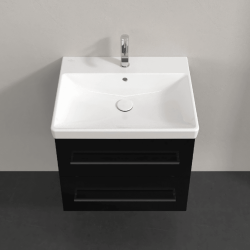 Villeroy & Boch Avento Crystal Black 600mm Wall Hung 2-Drawer Washbasin and Vanity Unit SAVE09B301