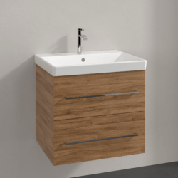 Villeroy & Boch Avento Oak Kansas 600mm Wall Hung 2-Drawer Washbasin and Vanity Unit SAVE09RH01