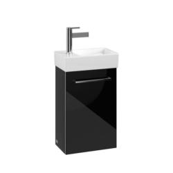 Villeroy & Boch Avento 340 LH Door Cloakroom Vanity Unit With RH Basin Crystal Black SAVE32B301