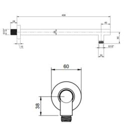 Villeroy & Boch Universal Wall Mounted Round Shower Arm Chrome TVC00045351061