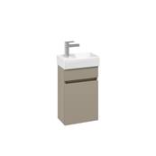 Villeroy & Boch Arto 36cm Cloakroom Basin & Vanity Set Sand Grey Matt LH Tap Hole VBFN-036L-VD