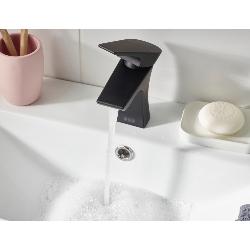 Bristan Hourglass Basin Mixer Tap with Clicker Waste Black HOU BAS BLK