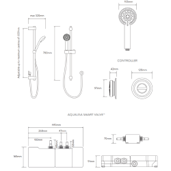 Aqualisa Quartz Classic Concealed with Adjustable Head - Gravity Pumped QZD.A2.BV.20