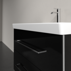 Villeroy & Boch Avento Crystal Black 800mm Wall Hung 2-Drawer Washbasin and Vanity Unit SAVE05B301