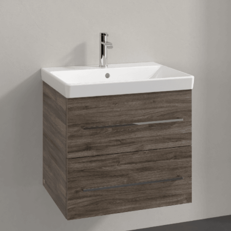 Villeroy & Boch Avento Stone Oak 600mm Wall Hung 2-Drawer Washbasin and Vanity Unit SAVE09RK01