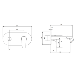 Villeroy & Boch O.novo Start Wall Mounted Single Lever Basin Mixer Chrome TVW10511211061