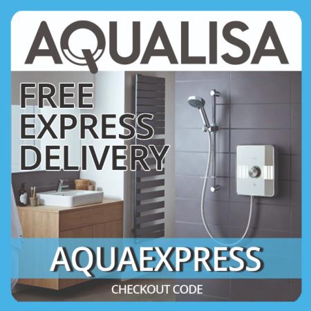 Aqualisa Showers free express delivery offer banner